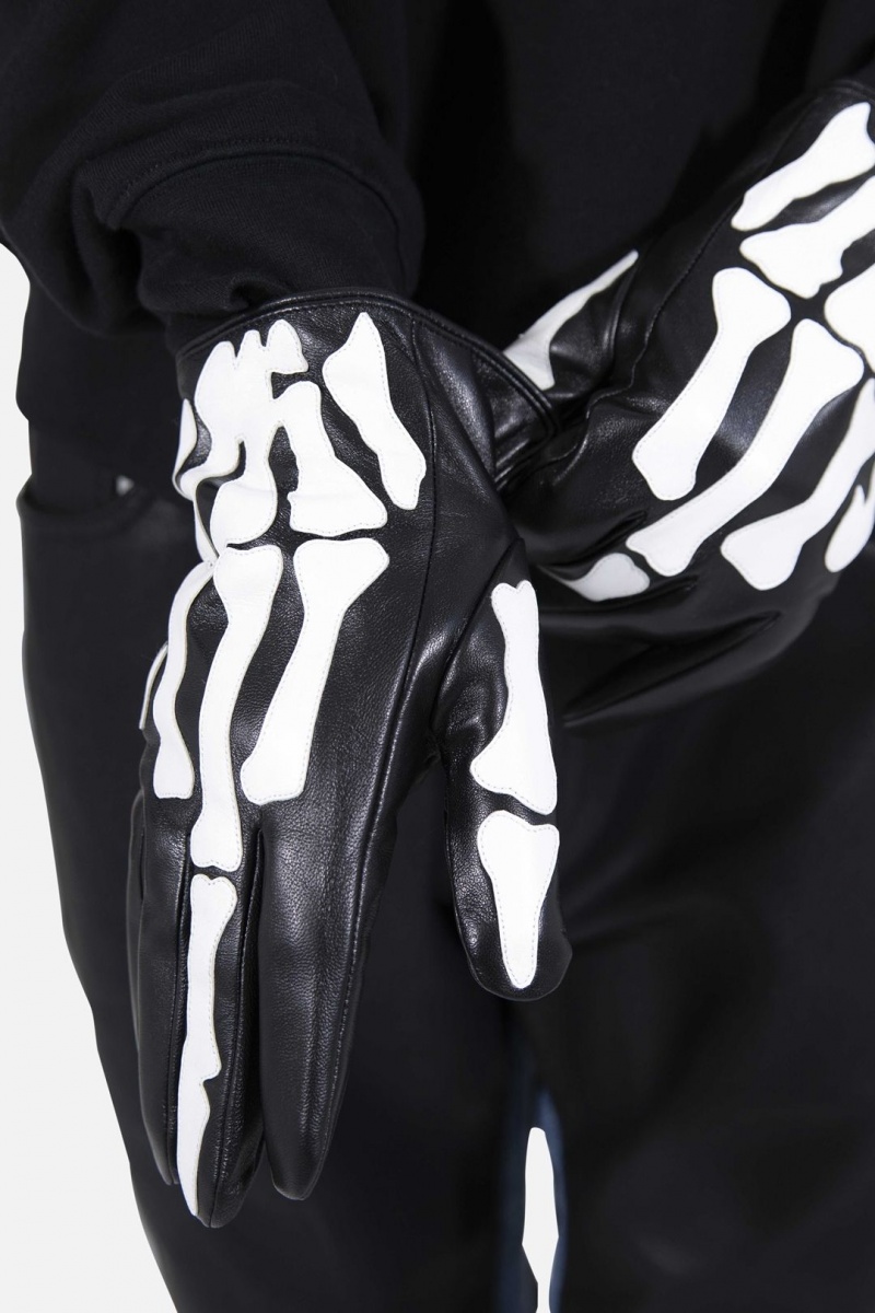 Gant Mnml Skeleton Gloves Black/White Homme | LTY-6910950