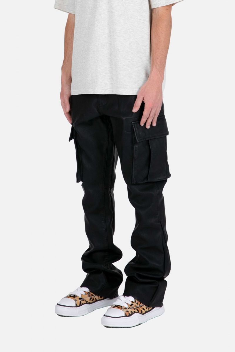 Flare Denim Mnml B449 Cuir Cargo Flare Pants Noir Homme | WJH-0578101