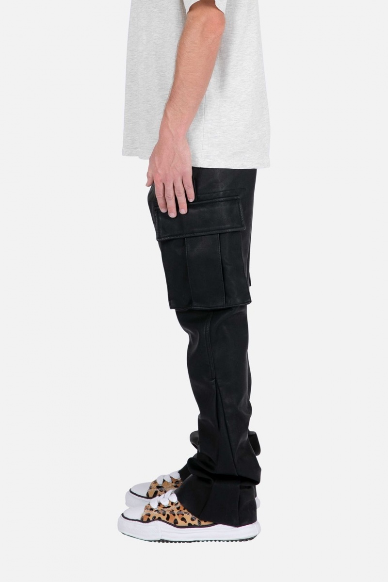 Flare Denim Mnml B449 Cuir Cargo Flare Pants Noir Homme | WJH-0578101