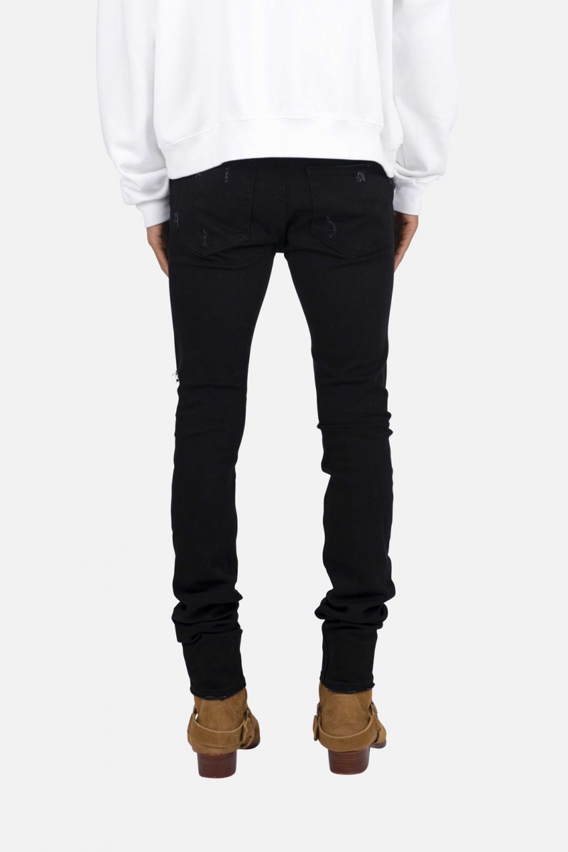 Skinny Denim Mnml X165 Paisley Mince Denim Black/Black Homme | XVT-1543856