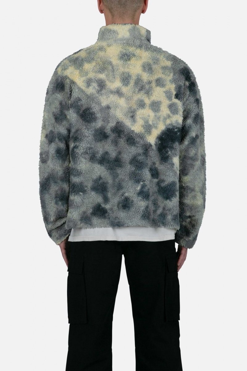 Vestes Mnml Tie Dye Sherpa Pullover Blue/Multi Homme | MJY-9730926