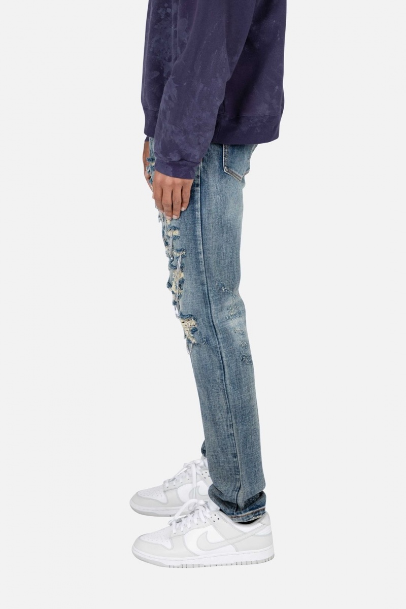 Straight Denim Mnml D436 Chain Droit Denim Bleu Homme | GSJ-8911374