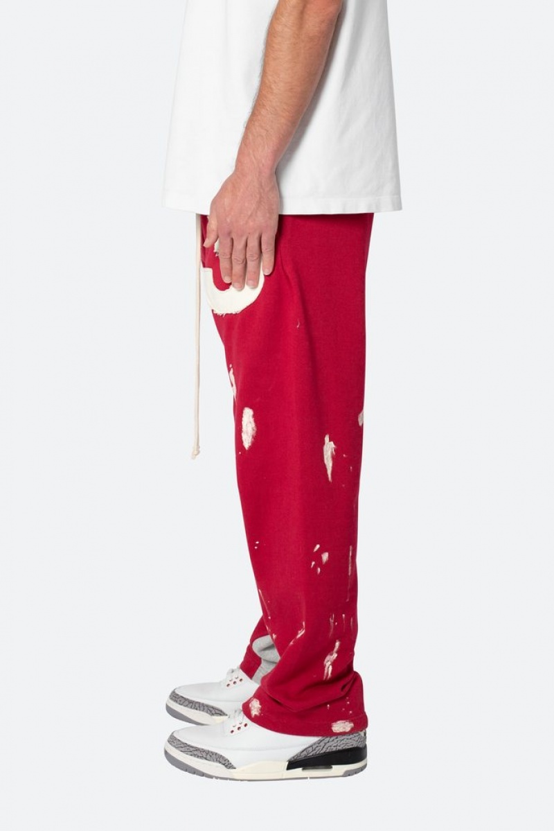 Pantalon Survêtement Mnml 3 Patch Contrast Sweatpants Red/Grey  | NZK-6780694