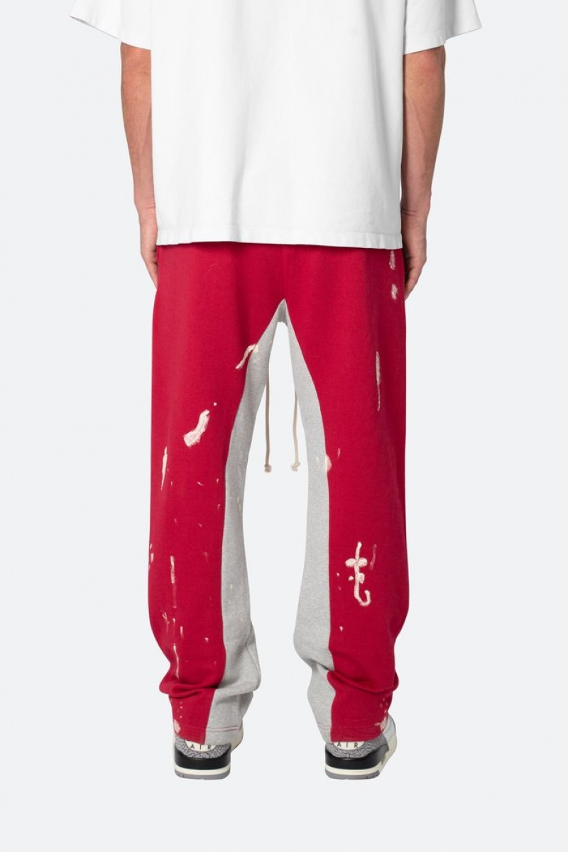 Pantalon Survêtement Mnml 3 Patch Contrast Sweatpants Red/Grey  | NZK-6780694