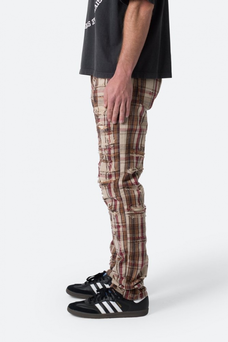 Pants & Chinos Mnml Distressed Plaid Pants Multi  | XCI-2019797