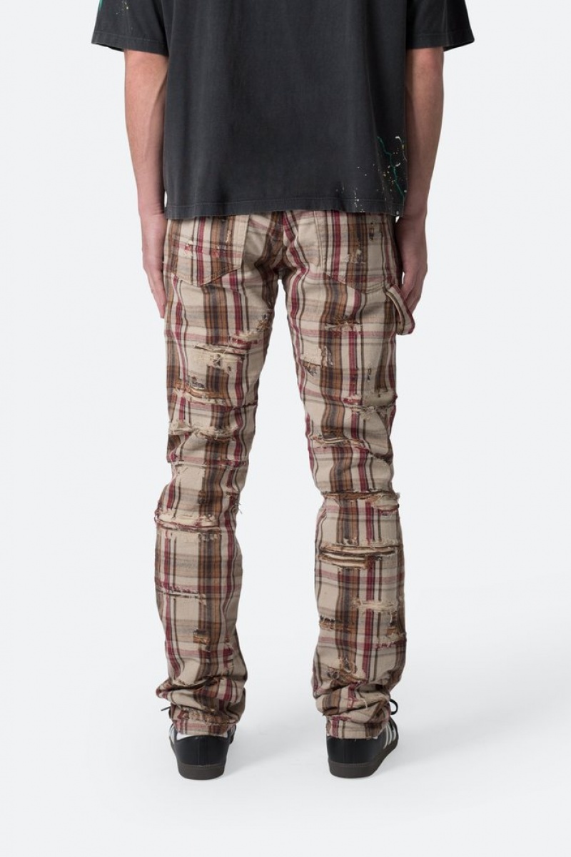 Pants & Chinos Mnml Distressed Plaid Pants Multi  | XCI-2019797