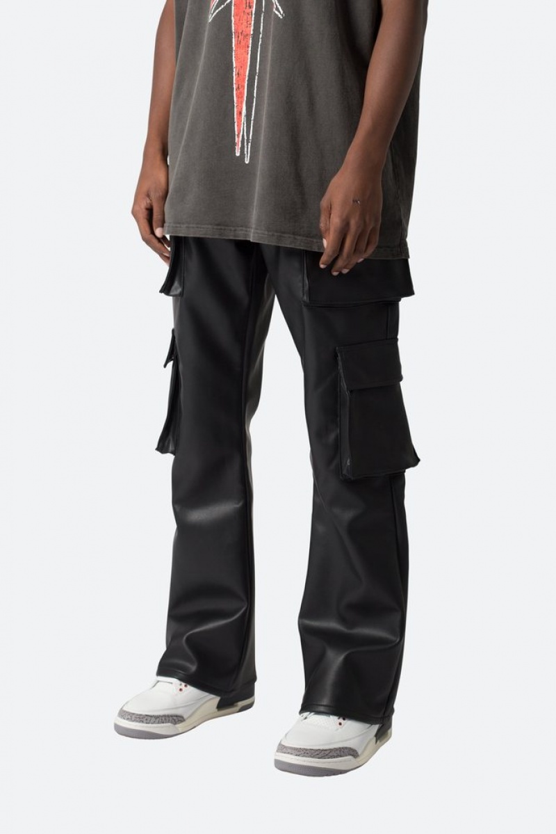 Cargos Mnml Cuir Double Snap Cargo Pants Noir  | QZG-7013021