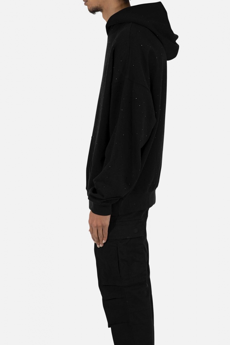 Sweats Mnml Rhinestone Hoodie Noir Homme | KLJ-2503211