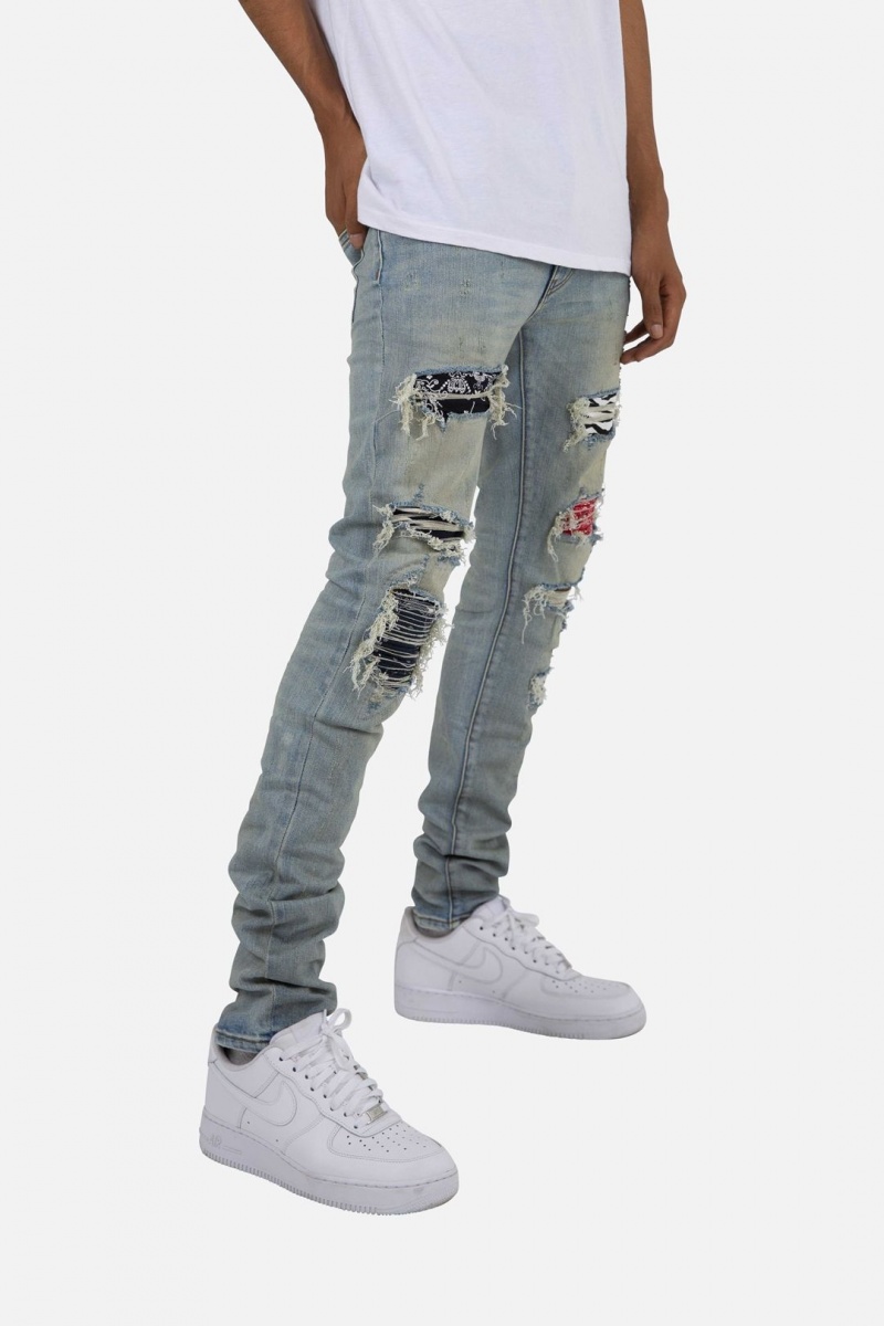 Skinny Denim Mnml X214 Mince Denim Bleu Homme | HIR-7302031