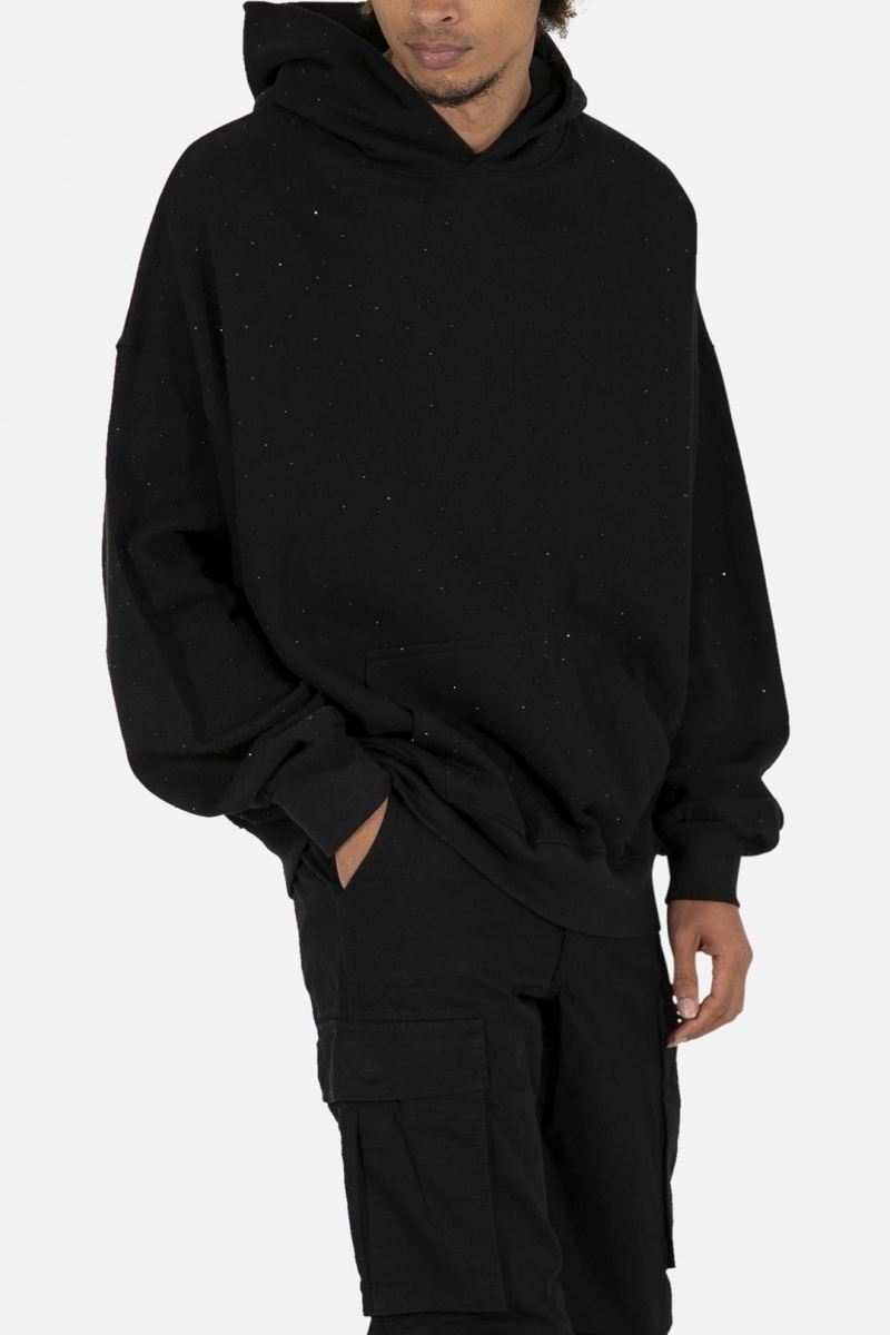 Sweats Mnml Rhinestone Hoodie Noir Homme | KLJ-2503211