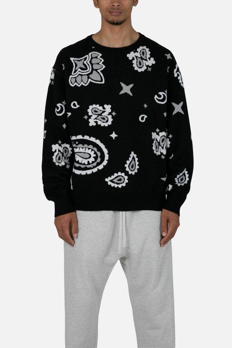 Sweats Mnml Paisley Knit Pull Noir  | VKC-7835927