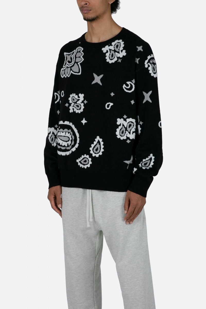 Sweats Mnml Paisley Knit Pull Noir  | VKC-7835927