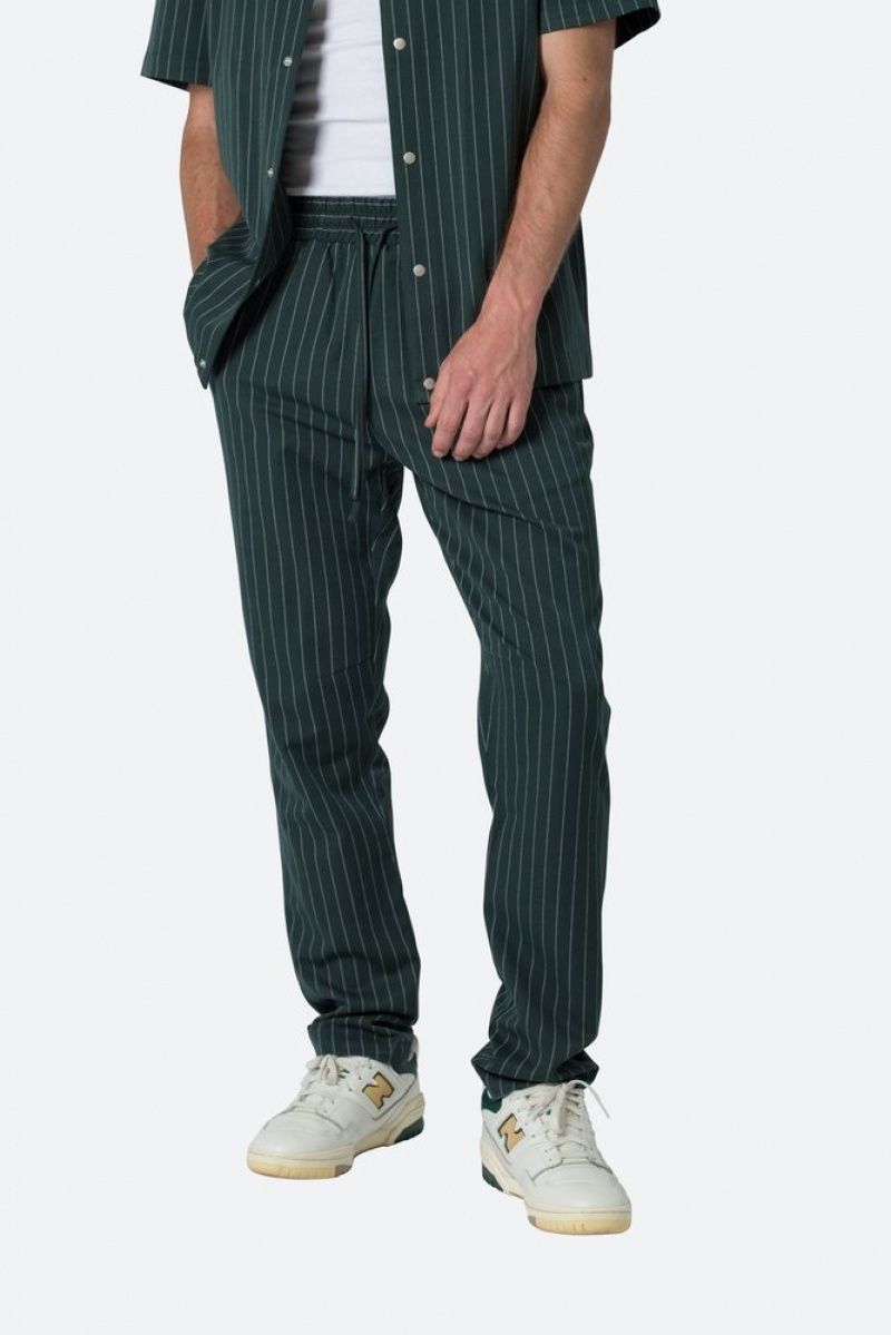 Pants & Chinos Mnml Pinstripe Drawcord Pants Vert  | QHY-4840380