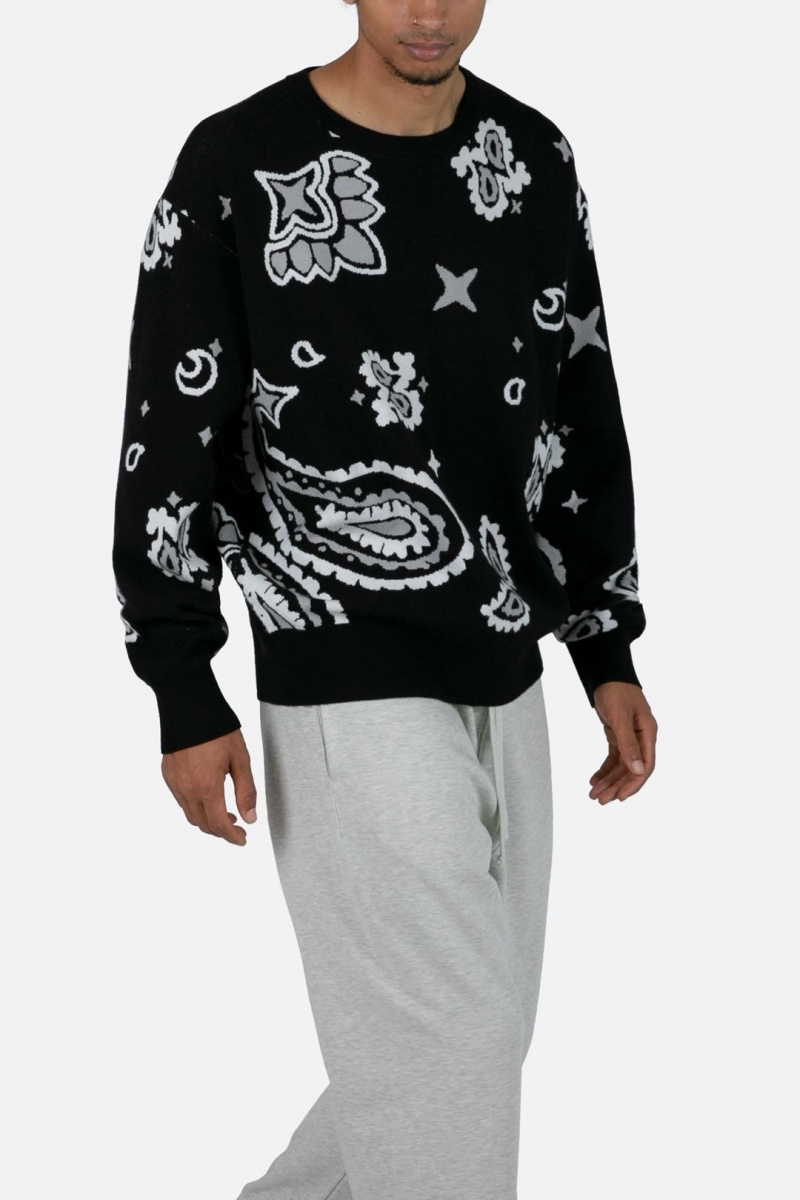 Sweats Mnml Paisley Knit Pull Noir  | VKC-7835927