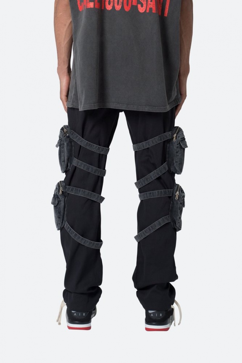 Cargos Mnml Twill Strapped Cargo Pants Noir  | LNM-6108743