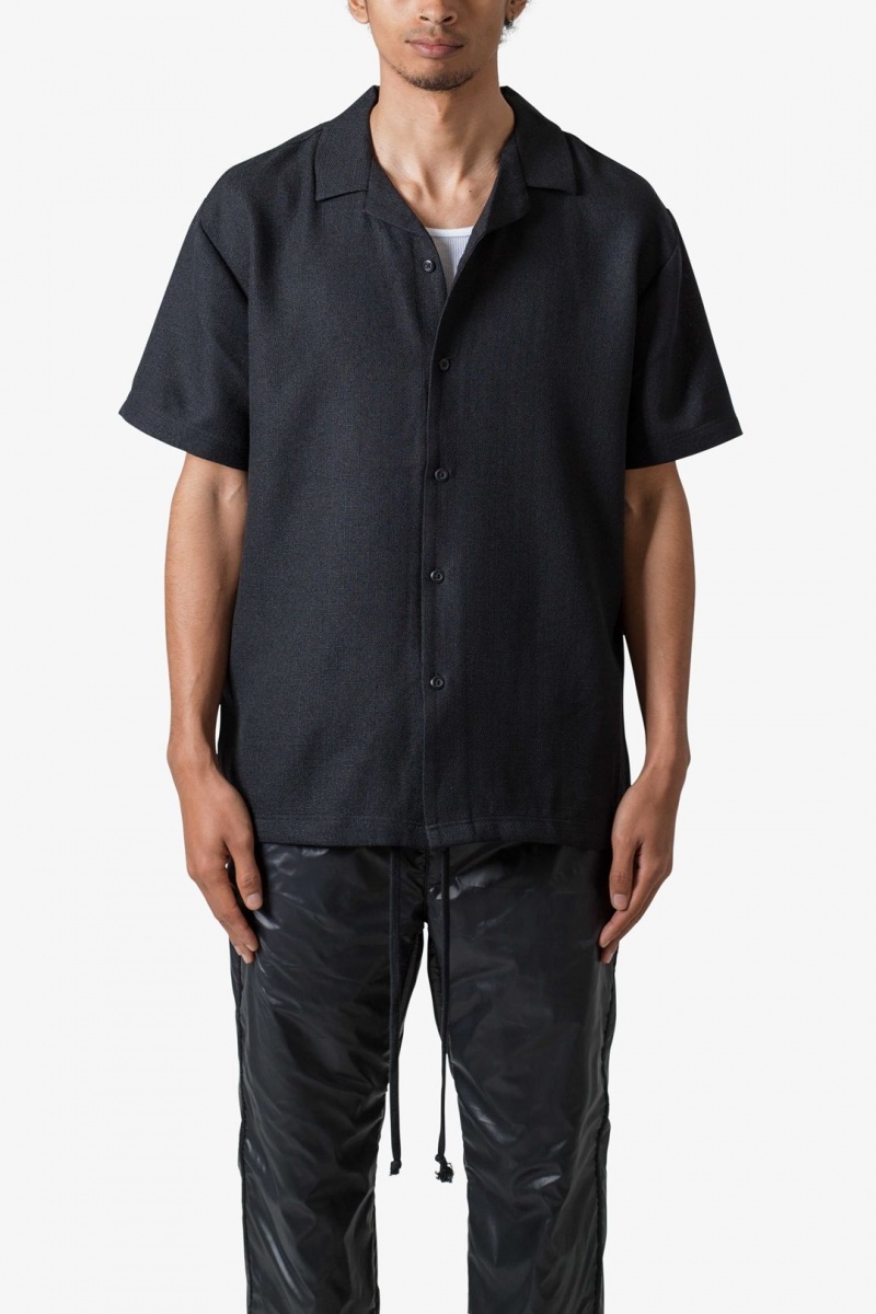 Chemises Mnml Linen Blend S/S Shirt Noir  | ICP-5031645