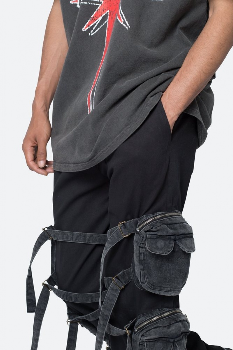 Cargos Mnml Twill Strapped Cargo Pants Noir  | LNM-6108743