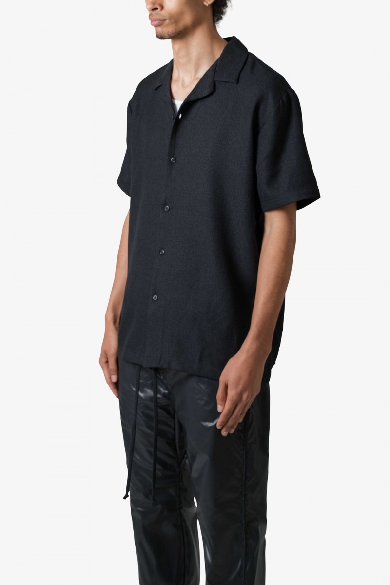 Chemises Mnml Linen Blend S/S Shirt Noir  | ICP-5031645