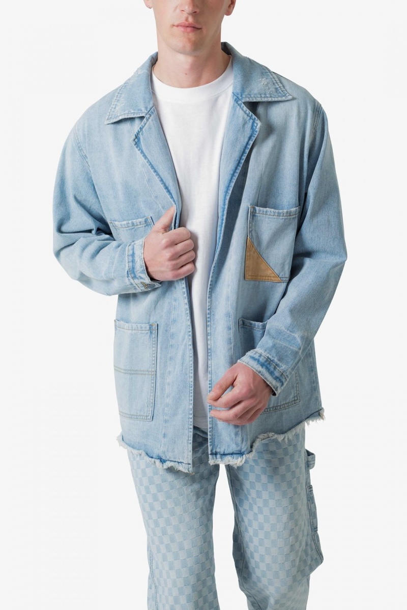 Jean Mnml Paneled Denim Jacket Bleu Clair  | SVK-4974285