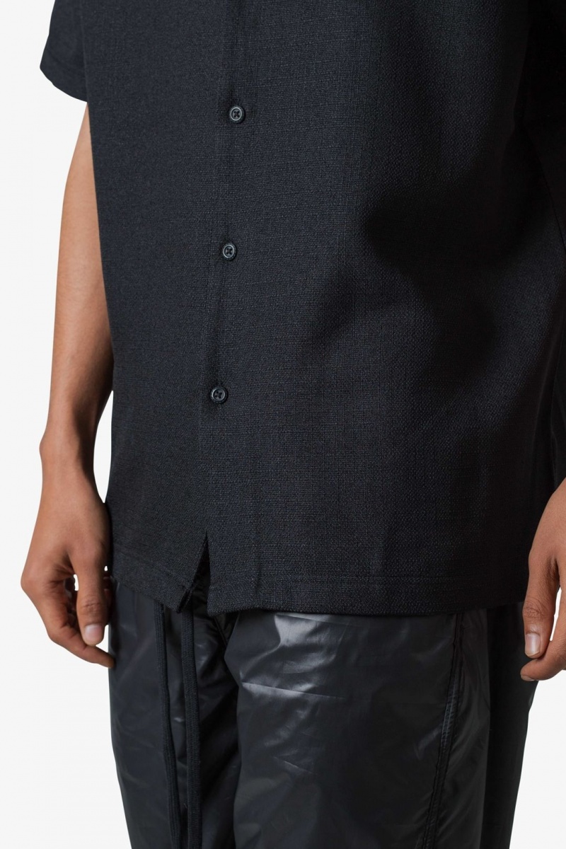 Chemises Mnml Linen Blend S/S Shirt Noir  | ICP-5031645