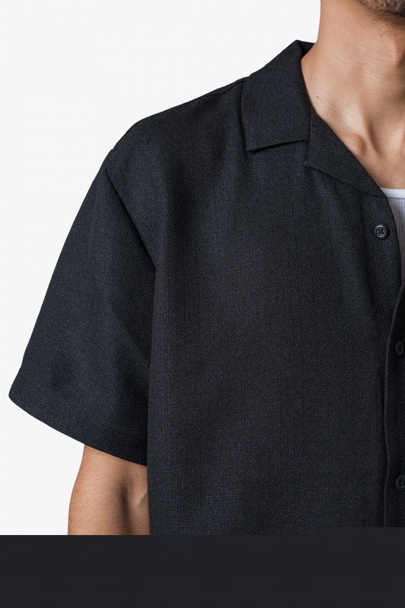 Chemises Mnml Linen Blend S/S Shirt Noir  | ICP-5031645