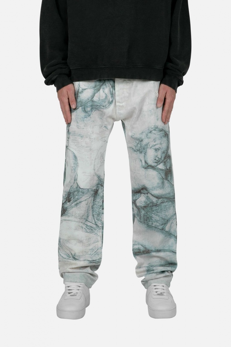 Baggy Denim Mnml V351 Art Baggy Denim Black/White Homme | QCM-8253624