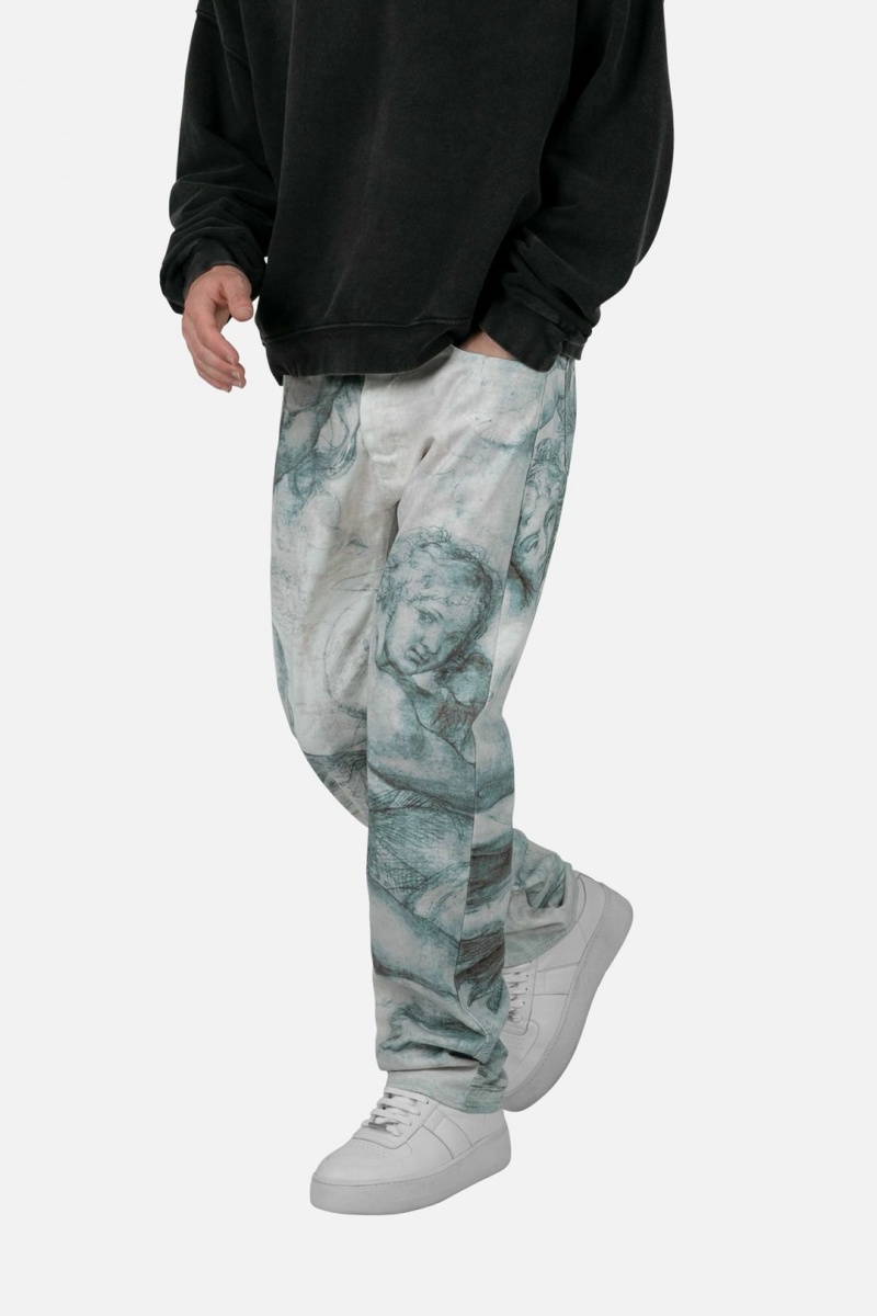 Baggy Denim Mnml V351 Art Baggy Denim Black/White Homme | QCM-8253624