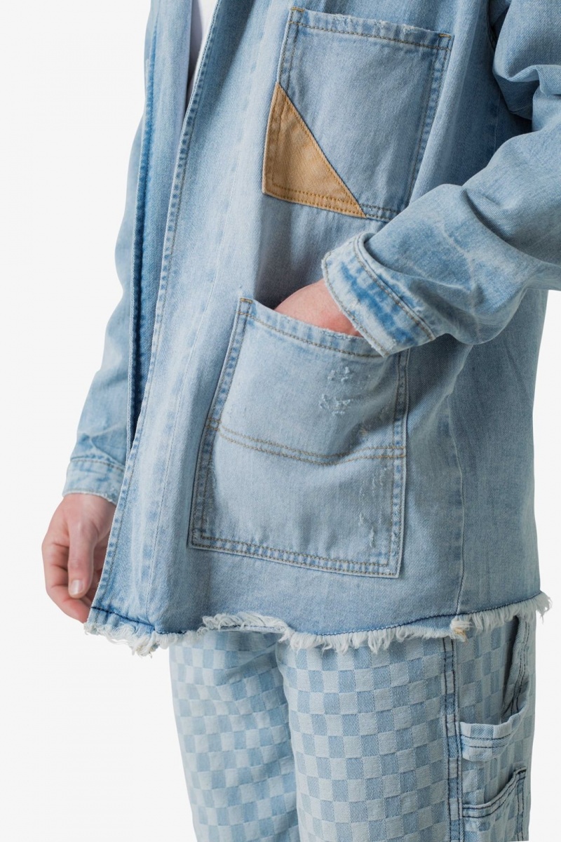 Jean Mnml Paneled Denim Jacket Bleu Clair  | SVK-4974285