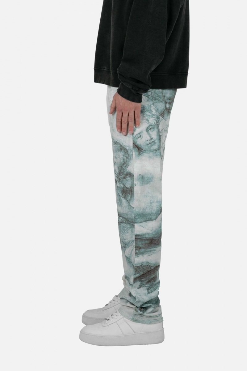 Baggy Denim Mnml V351 Art Baggy Denim Black/White Homme | QCM-8253624