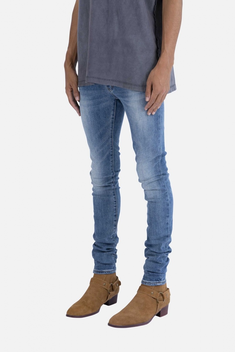 Skinny Denim Mnml X207 Mince Denim Bleu Homme | MOJ-1221406