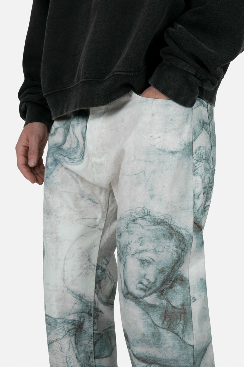 Baggy Denim Mnml V351 Art Baggy Denim Black/White Homme | QCM-8253624