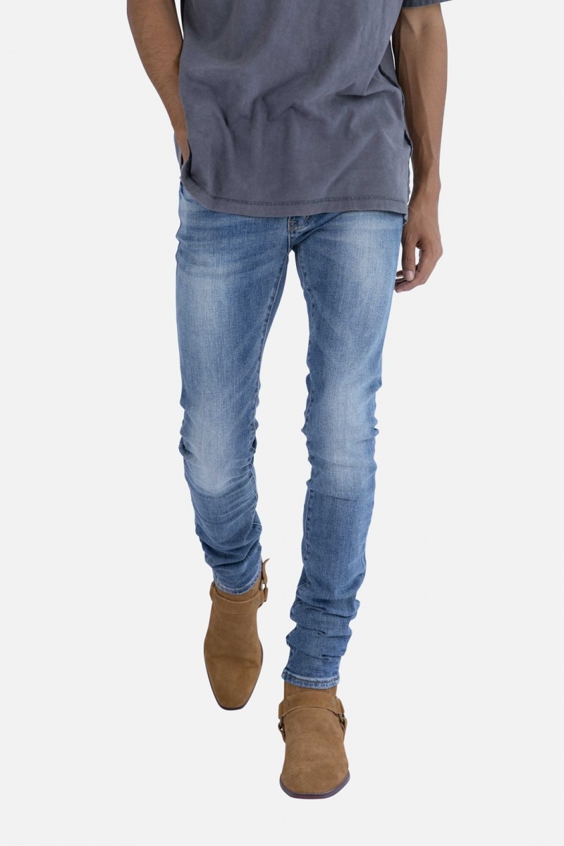 Skinny Denim Mnml X207 Mince Denim Bleu Homme | MOJ-1221406