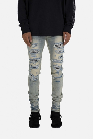 Skinny Denim Mnml X165 Paisley Mince Denim Blue/Black Homme | GUQ-6682950