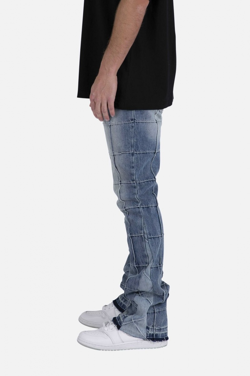 Flare Denim Mnml B420 Paneled Flare Denim Bleu Homme | SIG-6621798