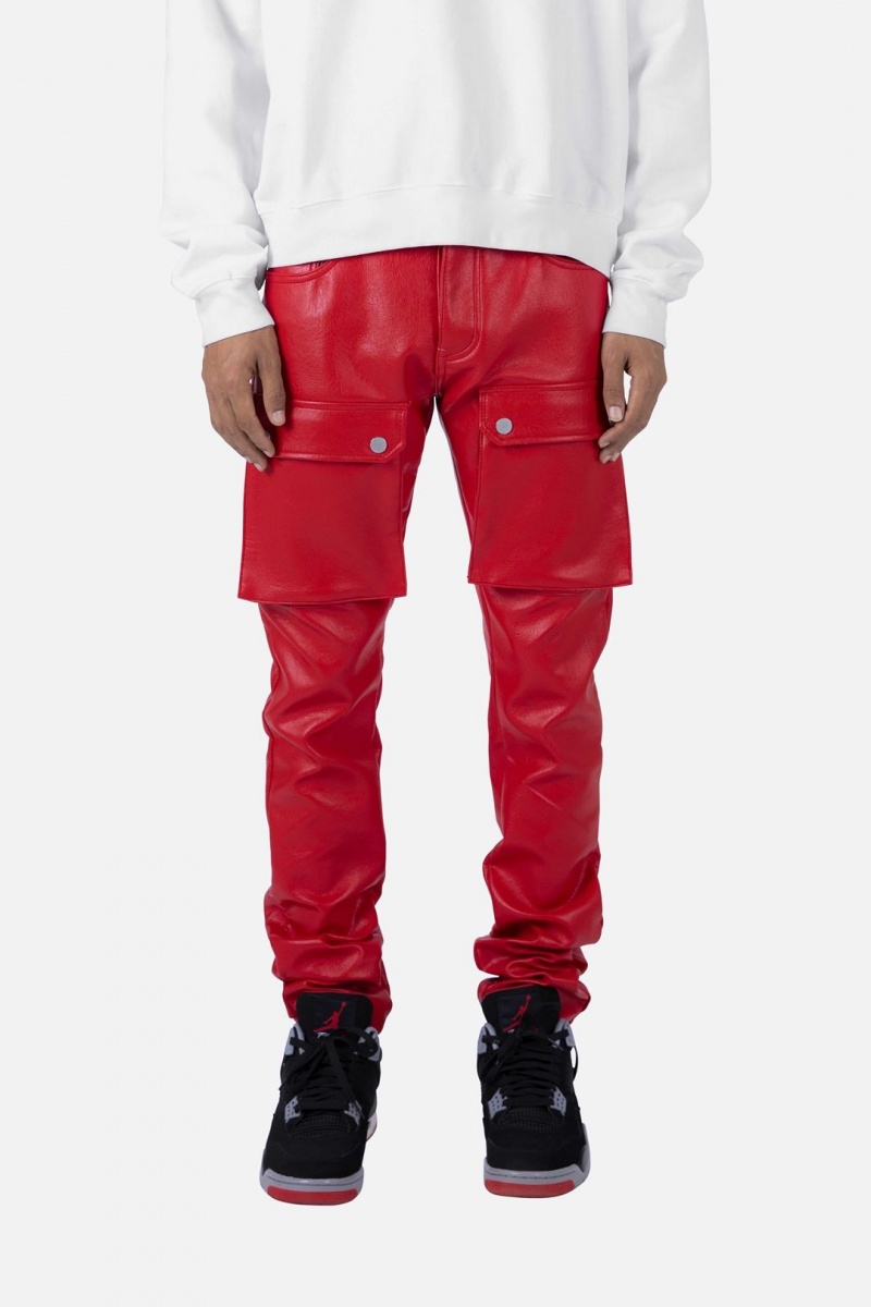 Cargos Mnml Cuir Snap Cargo Pants Rouge Homme | WMC-7369754