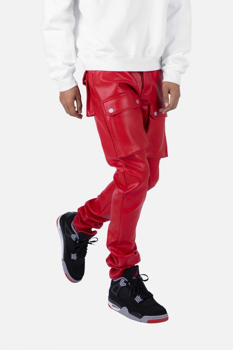 Cargos Mnml Cuir Snap Cargo Pants Rouge Homme | WMC-7369754