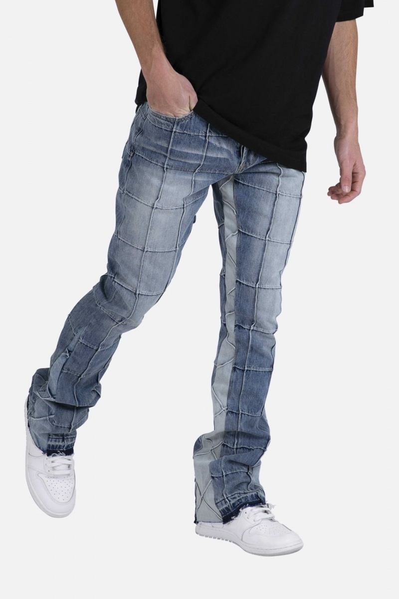 Flare Denim Mnml B420 Paneled Flare Denim Bleu Homme | SIG-6621798