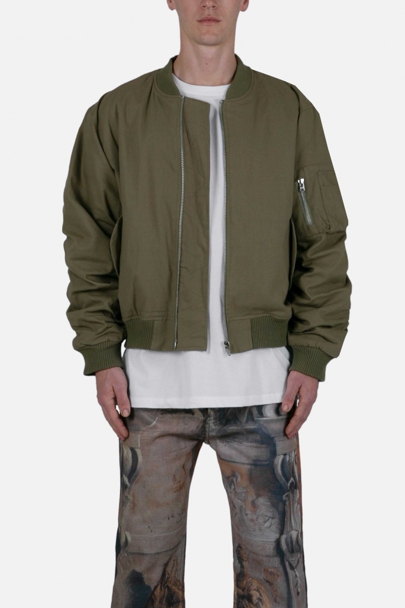 Vestes Mnml Ruched Bomber Jacket Vert Olive  | QFL-5475672