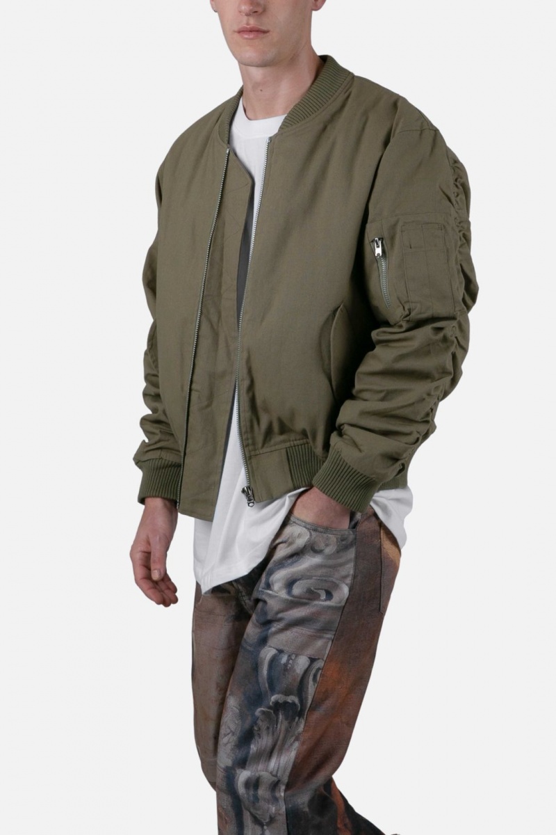 Vestes Mnml Ruched Bomber Jacket Vert Olive  | QFL-5475672