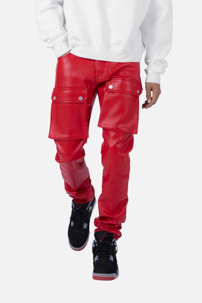 Cargos Mnml Cuir Snap Cargo Pants Rouge Homme | WMC-7369754