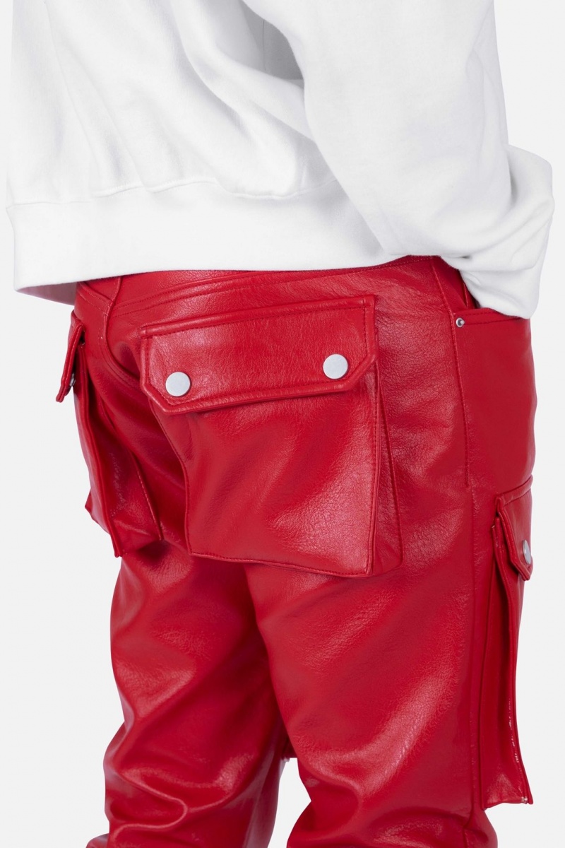 Cargos Mnml Cuir Snap Cargo Pants Rouge Homme | WMC-7369754