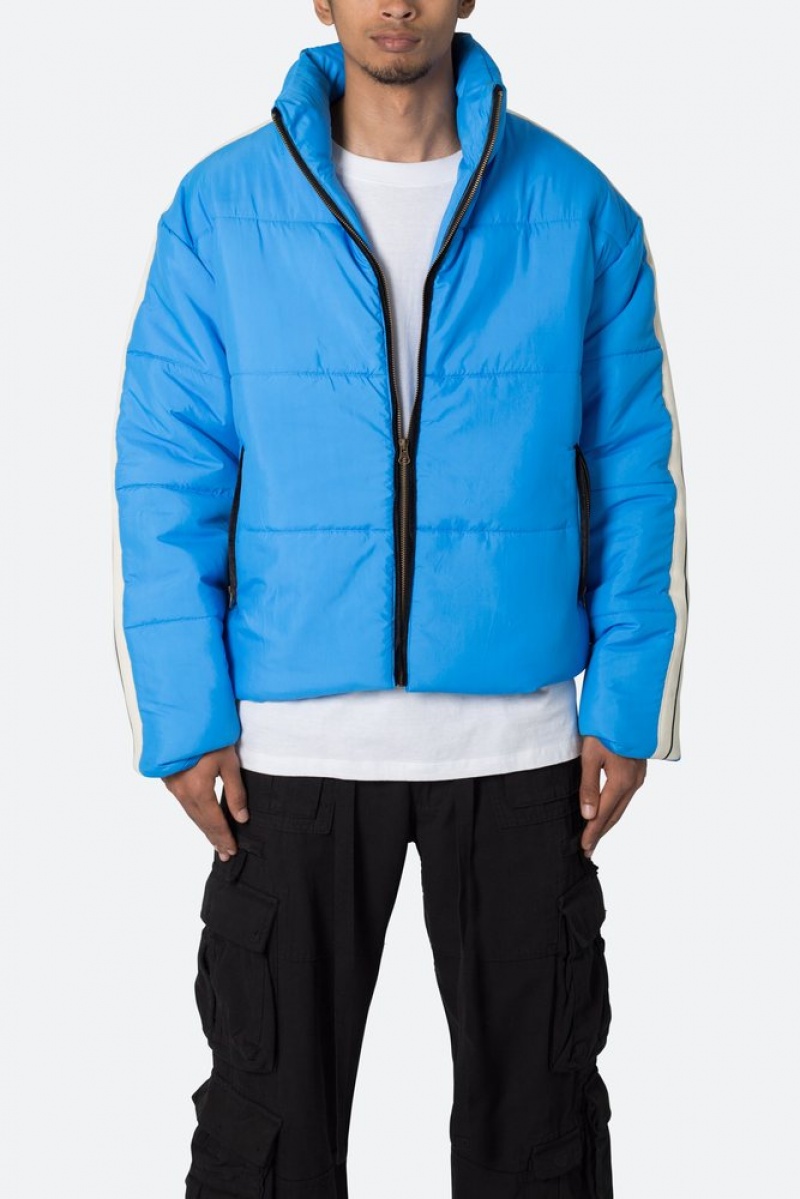 Vestes Mnml Rayé Puffer Jacket Bleu  | GAM-8924394