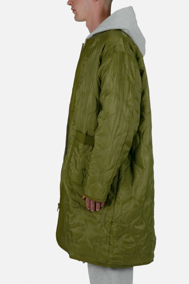 Vestes Mnml Zip Up Bomber Trench Vert Olive  | AJS-6221057