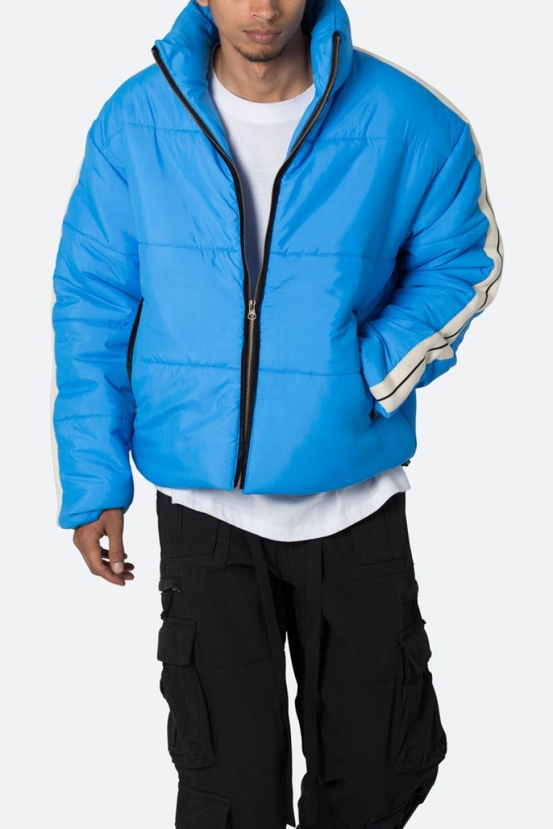 Vestes Mnml Rayé Puffer Jacket Bleu  | GAM-8924394