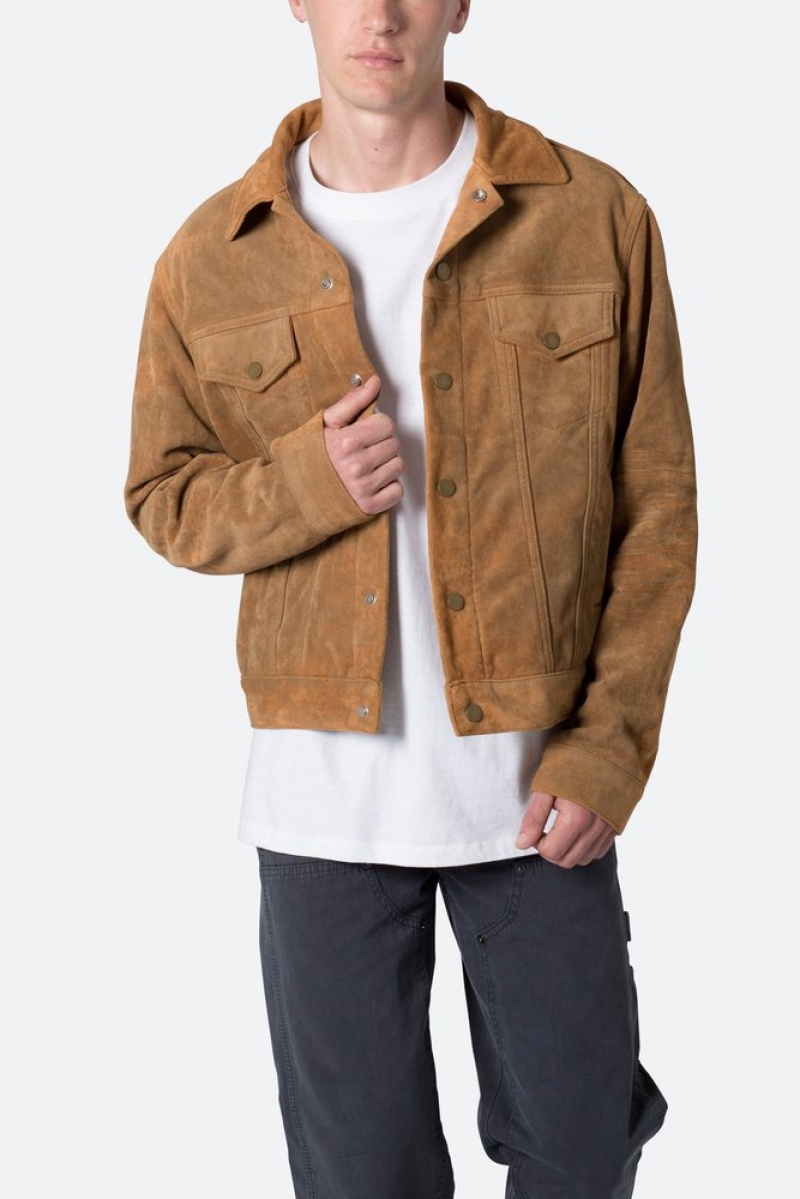 Vestes Mnml Daim Trucker Jacket Marron  | AWA-8362143