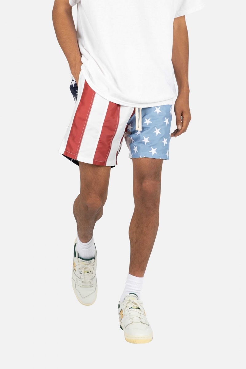 Short Mnml Flag Shorts Red/White/Blue Homme | ZVC-3562184