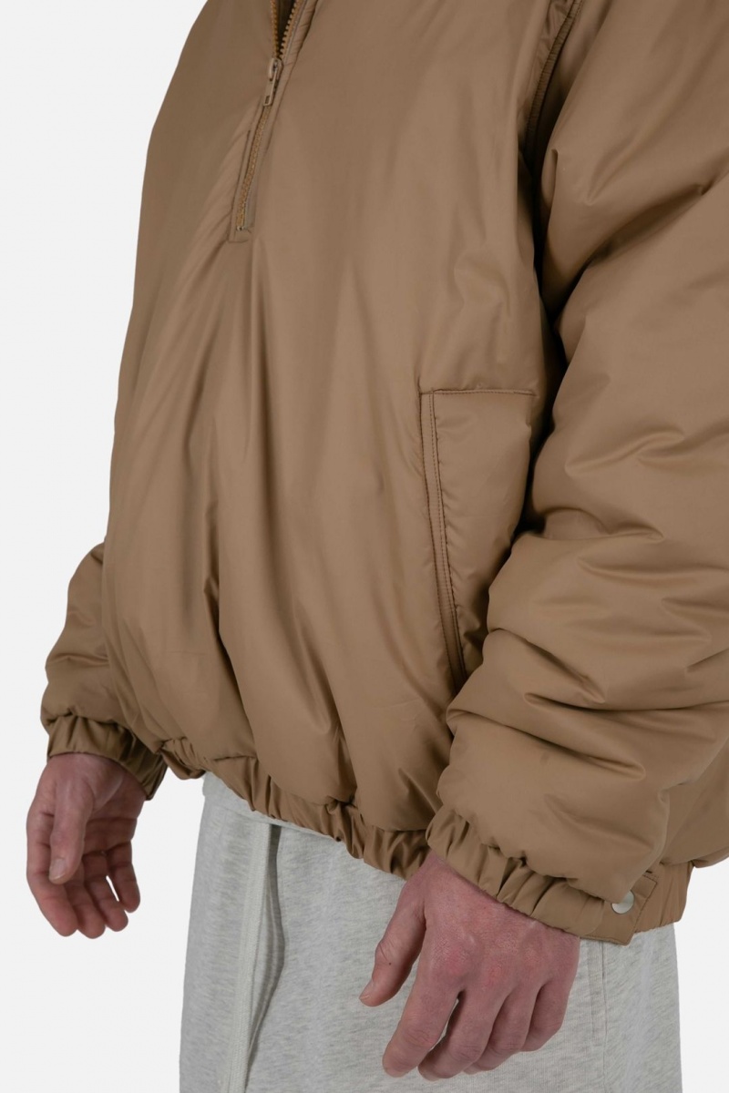 Vestes Mnml Half Zip Pullover Puffer Tan  | VEW-3620127