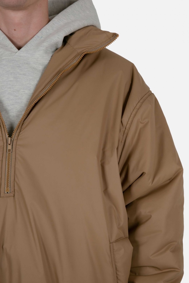 Vestes Mnml Half Zip Pullover Puffer Tan  | VEW-3620127