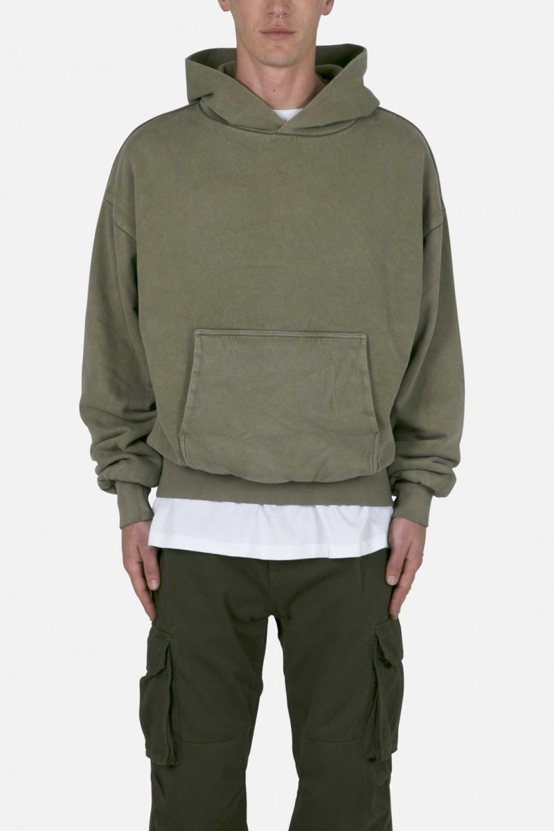 Sweat a Capuche Mnml Double Layer Hoodie Vert Olive  | ZOS-3948142