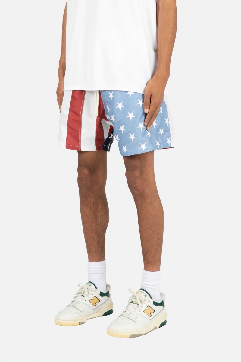 Short Mnml Flag Shorts Red/White/Blue Homme | ZVC-3562184